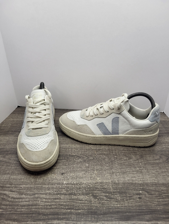 Veja Shoes - VEJA V-90 Suede Leather White Blue Low-Top Sneaker Shoes Womens Size 8